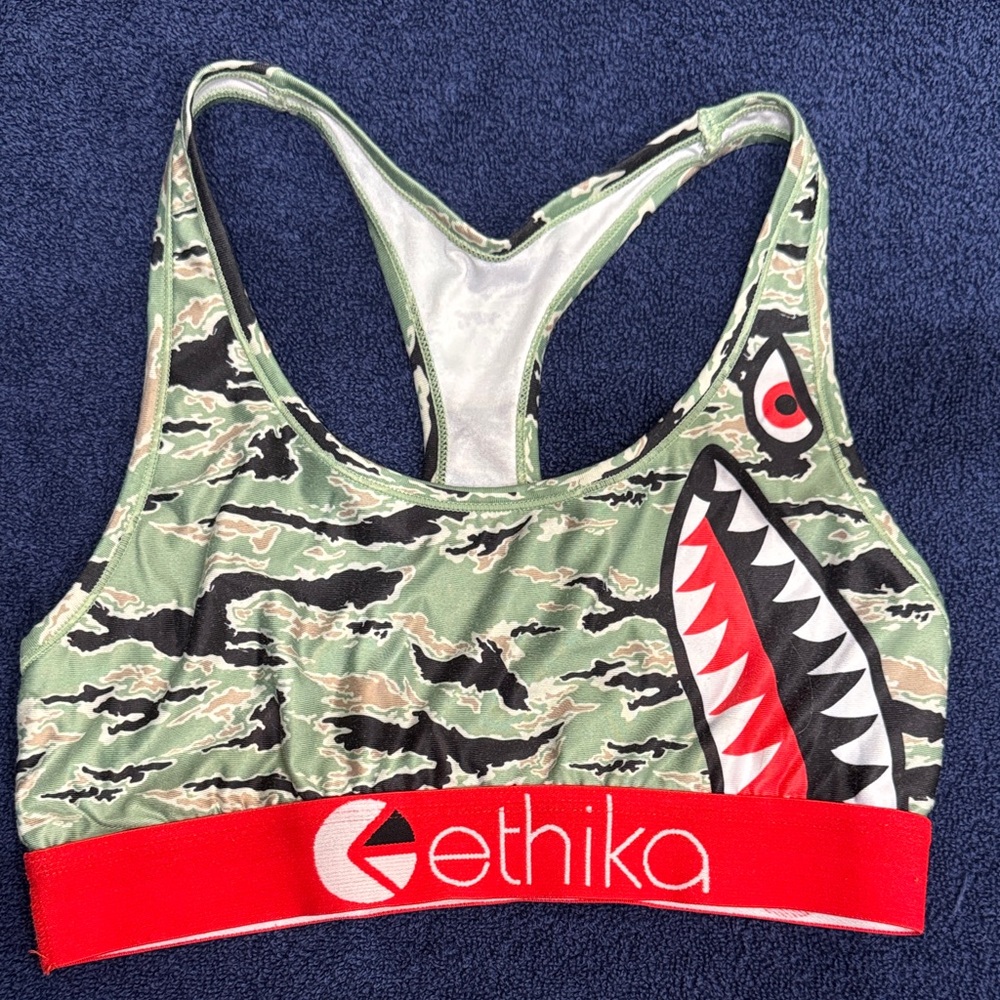 Ethika Women's Green Camouflage Shark Swim Top